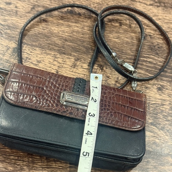 Brighton Black and Brown Mini Bag with Crocodile Texture - Picture 4 of 8